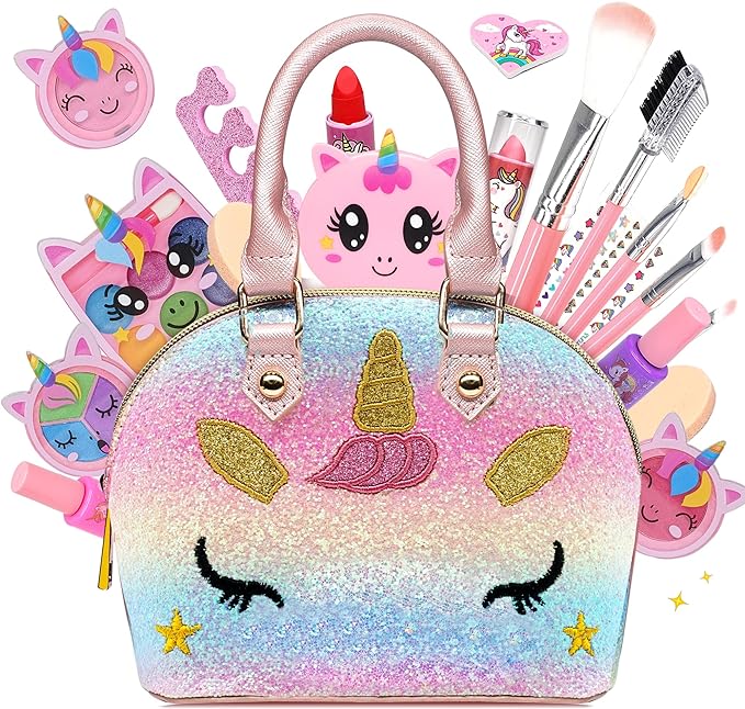Kids Makeup Kit for Girl - Washable Non-Toxic Kid Make Up Toys, Makeup Set for Toddlers, Children Princess Little Girls Play Makeup, Christmas Birthday Gifts for 4 5 6 7 8 9 10 Year Old Girls