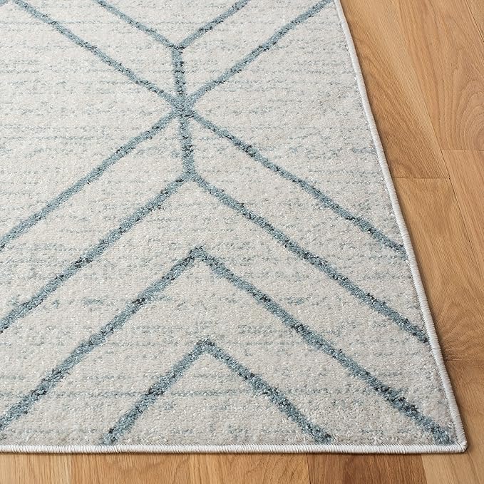 SAFAVIEH Adirondack Collection Accent Rug - 4' x 6', Grey & Blue, Modern Geometric Design, Non-Shedding & Easy Care, Ideal for High Traffic Areas in Entryway, Living Room, Bedroom (ADR241K)
