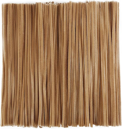 Caydo 200 Pieces Light Brown Pipe Cleaners,Thick Fluffy Chenille Stems, Pipe Cleaner Crafts for Arts & Crafts, Perfect for Making Animals, Flowers, and Festive Decorations