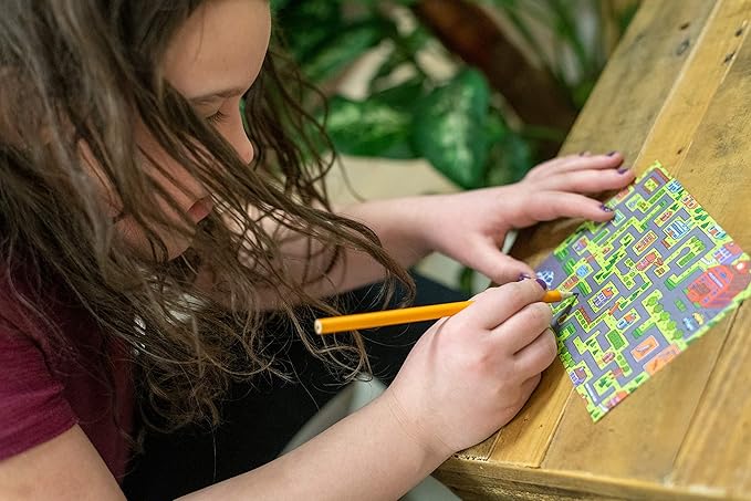 Bendon TS Shure Travel Games Mazes Mini Activity Tin with 20 Illustrated Activity Sheets and Pencil and Tin 50438