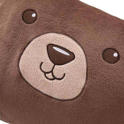 Saint Eve Kids Pillow Pals - Cute & Super Soft Animal Friends Decorative Fluffy Pillow Covers for Girls and Boys & Toddlers Beds, Playroom and Nap Time, Sensory Toys for Kids, Sunny the Bear