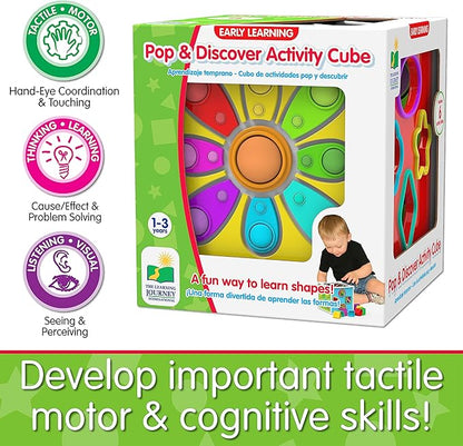 The Learning Journey: Pop & Discover Activity Cube - Fun Montessori Early Educational - Sensory Toy for Kids - Autism - Pop It Baby Toddler Toys & Gifts for Boys & Girls Ages 12 Months to 3 Years