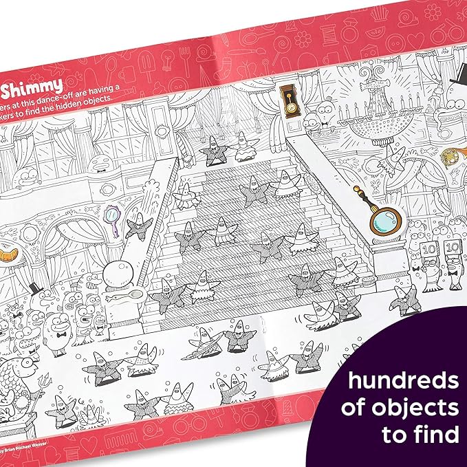 Highlights Hidden Pictures Sticker Challenge Books for Kids Ages 6 and Up, 4-Pack, 64 Pages of Seek and Find Activities, Double as Coloring Books, 440+ Stickers