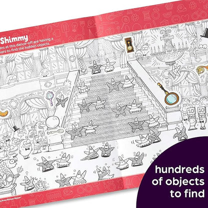 Highlights Hidden Pictures Sticker Challenge Books for Kids Ages 6 and Up, 4-Pack, 64 Pages of Seek and Find Activities, Double as Coloring Books, 440+ Stickers