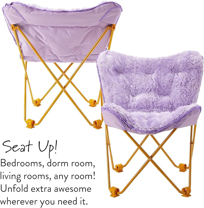 Urban Lifestyle Mongolian Butterfly Chair, Lavender