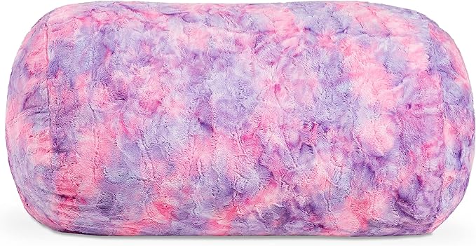 Jaxx Sofa Saxx Bean Bag Couch - 4 Foot - Faux Fur, Unicorn Pink