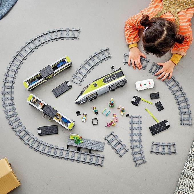 LEGO City Express Passenger Train Set - Remote Controlled Train Toy W/Working Headlights, 2 Coaches & 24 Track Pieces - Building Set Gift Idea for Kids, Boys & Girls, Ages 7+ - 60337