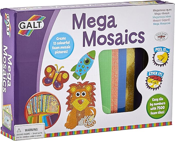Galt Toys, Mega Mosaics, Kids' Craft Kits, Muliti Foam Pictures, Ages 5 Years Plus