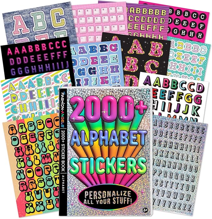 Fashion Angels 2,000+ Alphabet Sticker Book, Includes Fun & Colorful Craft Letter Stickers, Ideal for Accessorizing Kids & Teens Notebooks, Journals & More