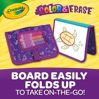 Crayola Color & Erase Drawing Board for Kids, Travel Coloring Kit, Drawing Toy, Toddler Coloring Set, Gift for Kids, 3+