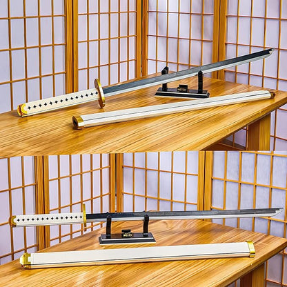 HI-REEKE Cosplay Anime Swords Building Blocks Kit 1 Piece Roronoa Zoro Sauron Wado Ichimonji Yamato Sword Model Samurai Katana Toys for Adult -806PCS Luminous