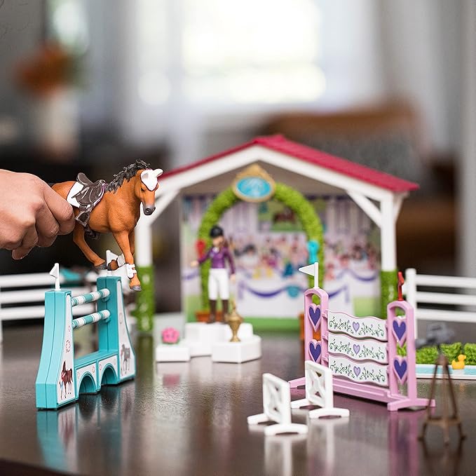 Schleich Horse Club, 36-Piece Playset, Horse Toys for Girls and Boys Ages 5-12, Friendship Horse Tournament