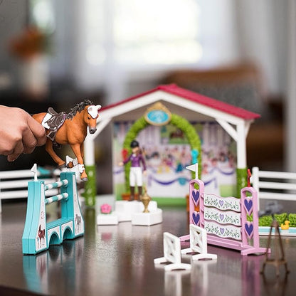 Schleich Horse Club, 36-Piece Playset, Horse Toys for Girls and Boys Ages 5-12, Friendship Horse Tournament