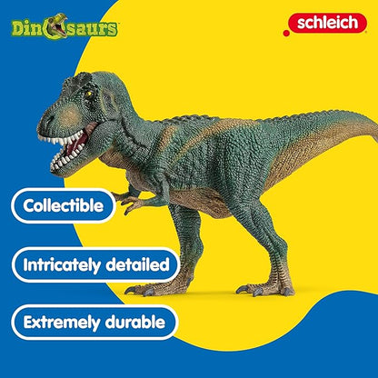 schleich DINOSAURS — Tyrannosaurus Rex, T-Rex Toy with Realistic Detail and Movable Jaw, Imagination-Inspiring Dinosaur Toys for Girls and Boys Ages 4+, Dark Green
