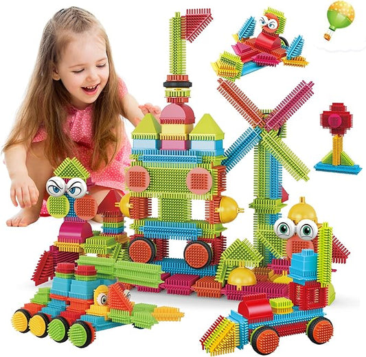 Contixo STEM & STEAM Building Toys, ST6 100-Piece Bristle Shape 3D Tiles Set - Educational Construction Blocks, Creative Stacking & Learning Toy for Kids Ages 3-8