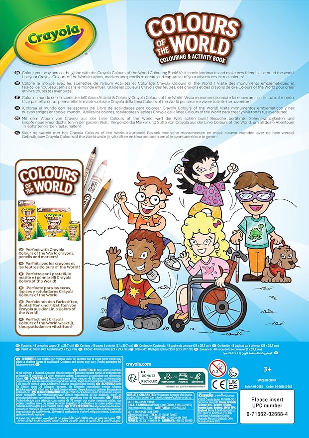 CRAYOLA Colours of The World - Set of 24 Wax Pencils, 24 Felt-Tip Pens, 24 Multicultural Pencils and 1 Album