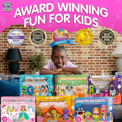 Craftikit® 20 Award-Winning Space Arts and Crafts for Kids - 20 Simple All-Inclusive Fun Toddler Craft Kit for Kids, Organized Crafts for Toddlers Ages 3-10, Galaxy-Themed Kids Craft Activities