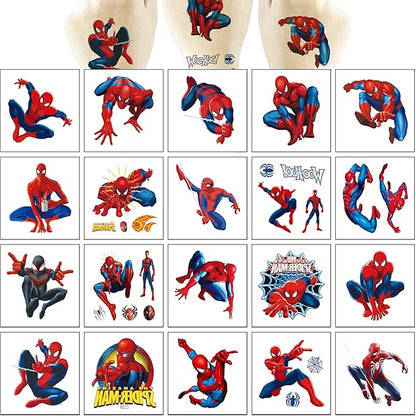 40Sheets Cartoon Spider-Man Temporary Tattoos for Kids Birthday Party Favors, Cute Spider-Man Decoration Sticker Gifts for Girl Boys Home Activity Class Prizes Carnival Christmas Rewards