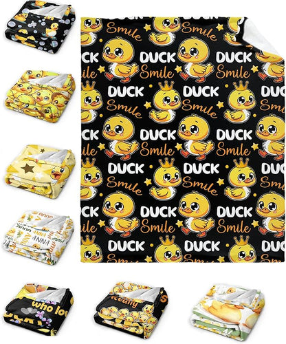 Smile Ducks Blanket Adult duck Blanket Kids Funny Blanket Suitable for Living room Bedroom bed sofa Crib Couch Chair outdoor All Season Items That Yellow Duck Lovers Will Love 50"x40"for Kid