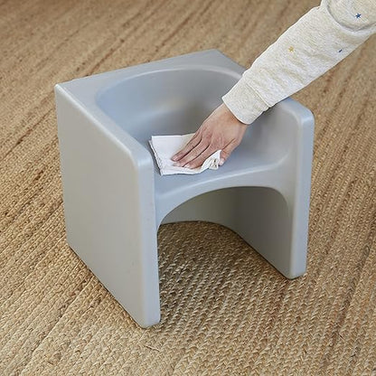 ECR4Kids Tri-Me 3-In-1 Cube Chair, Kids Furniture, Light Grey