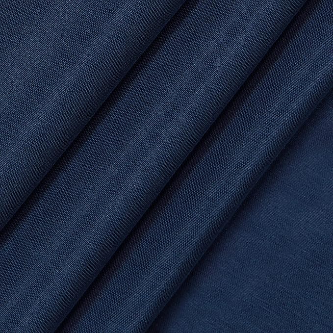 Eclipse Fresno Modern Blackout Thermal Rod Pocket Window Curtain for Bedroom (1 Panel), 52 in x 63 in, Dark Blue