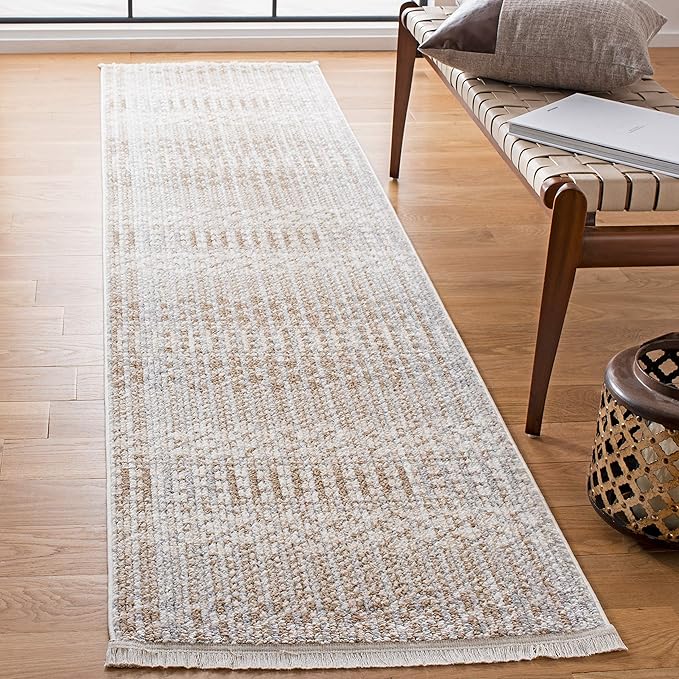 SAFAVIEH Sedona Collection Runner Rug - 2'4" x 9', Ivory & Beige, Moroccan Boho Tribal Design, Non-Shedding & Easy Care, Ideal for High Traffic Areas in Living Room, Bedroom (SED819A)