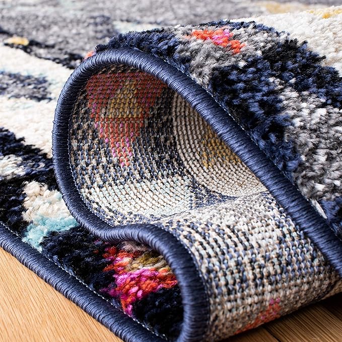 SAFAVIEH Adirondack Collection Runner Rug - 2'6" x 8', Grey & Ivory, Boho Tribal Design, Non-Shedding & Easy Care, Ideal for High Traffic Areas in Living Room, Bedroom (ADR270F)