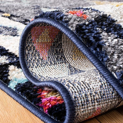 SAFAVIEH Adirondack Collection Runner Rug - 2'6" x 8', Grey & Ivory, Boho Tribal Design, Non-Shedding & Easy Care, Ideal for High Traffic Areas in Living Room, Bedroom (ADR270F)