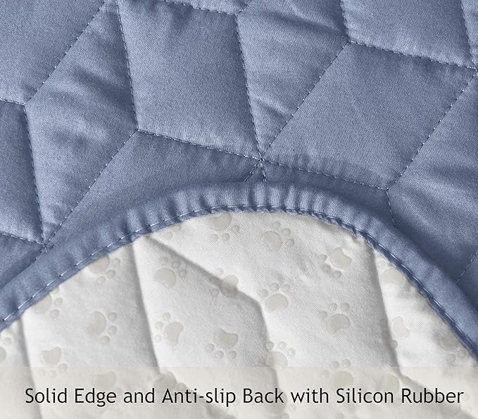 Ameritex Couch Sofa Slipcover 100% Waterproof Nonslip Quilted Furniture Protector Slipcover for Dogs, Children, Pets Sofa Slipcover Machine Washable (Stone Blue, 68'')