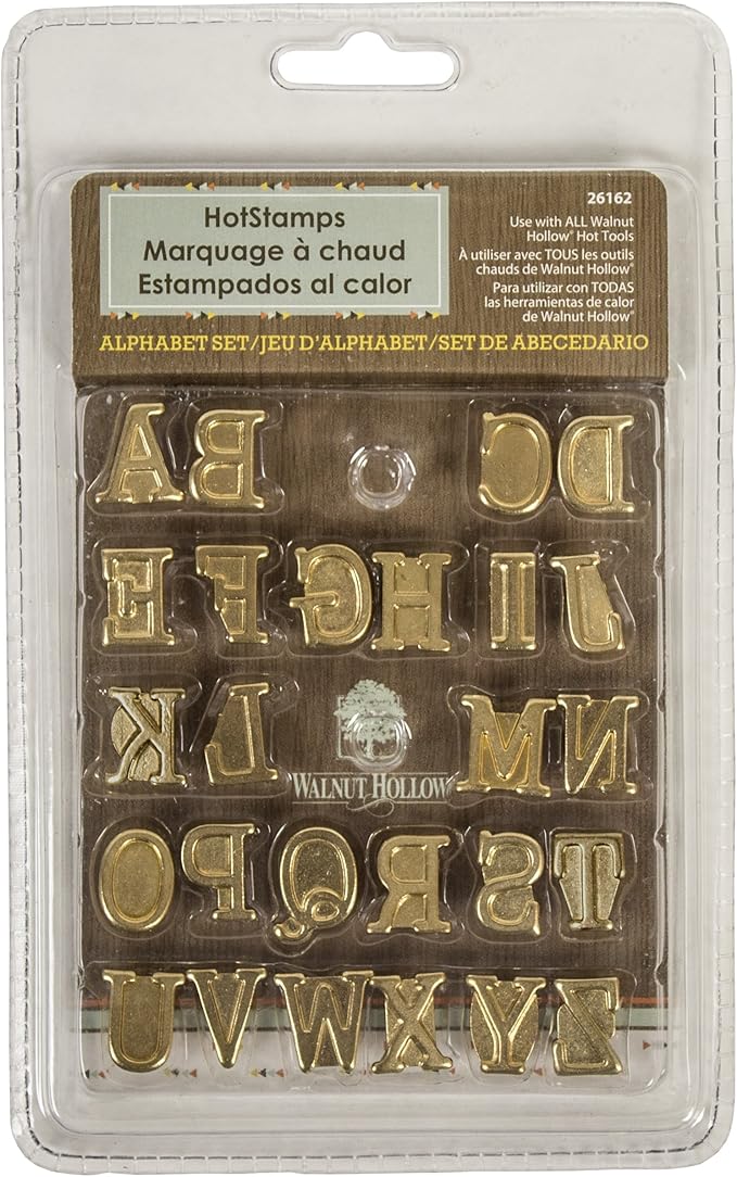 Walnut Hollow HotStamps Uppercase Alphabet Set for Branding and Personalization of Wood, Leather, and Other Surfaces