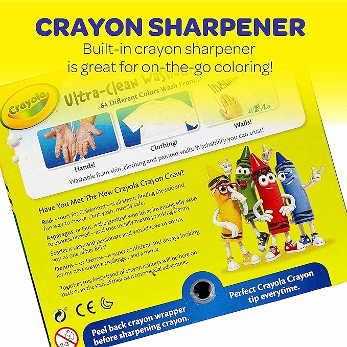 Crayola Washable Crayons - 64ct (2 Boxes), Bulk Crayons for Kids, Crayon Set, Coloring Book Crayons, Gifts for Kids & Toddlers [Amazon Exclusive]