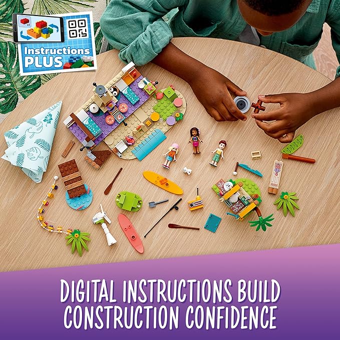 LEGO Friends Beach Glamping 41700 Building Kit; Creative Gift for Kids Aged 6 and up Who Love Nature Toys and Popular Glamping Trips (380 Pieces)