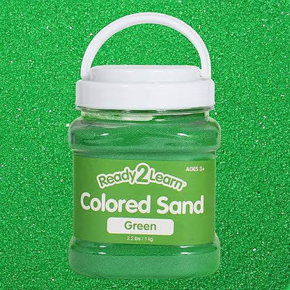 READY 2 LEARN Colored Sand | Green | 2.2 lbs | Play Sand for Kids | Perfect for Arts and Crafts and Sensory Bins