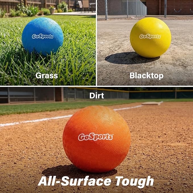 GoSports Inflatable Dodgeballs - Choose 5 Inch or 7 Inch No Sting Balls - Set of 6 Includes Ball Pump & Mesh Bag