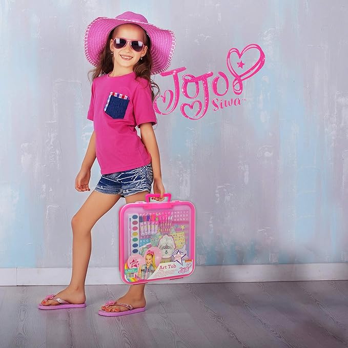 JoJo Siwa Coloring and Activity Art Tub, Includes Markers, Stickers, Mess Free Crafts Color Kit in Art Tub, for Toddlers, Boys and Kids