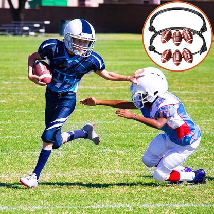 30pcs Sport Theme Charm Bracelets Adjustable Inspirational Beads Ball Party Favors for Teens Boys Girls Adult Decoration Wristbands Student Present