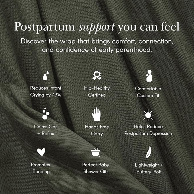Solly Baby Wrap, Buttery-Soft Baby Carrier Newborn to Toddler 8-25 Lbs., Lightweight & Hands-Free Infant Wrap, Breathable Carrier, Baby Wearing & Postpartum Essential, New Mom Gift, Almondine Chequer