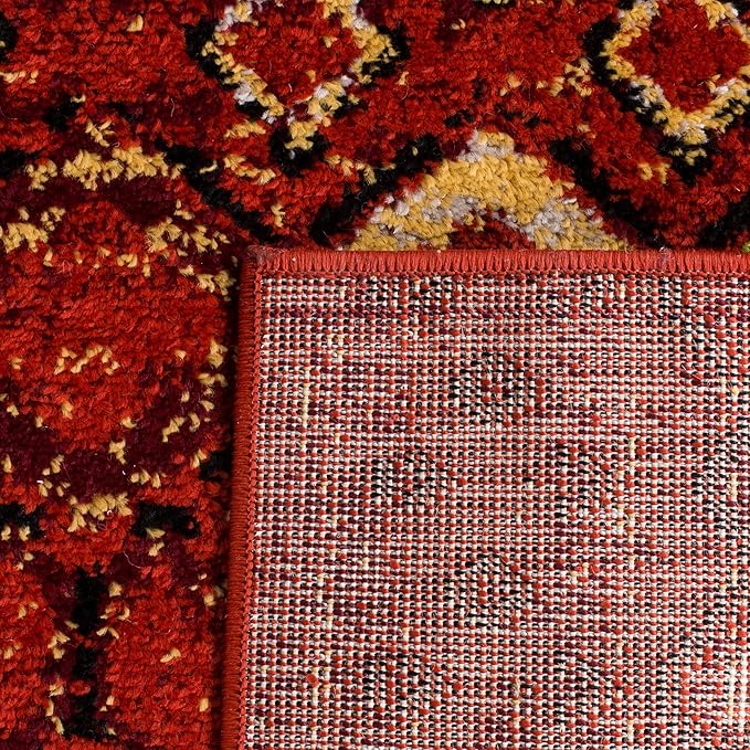 SAFAVIEH Amsterdam Collection Runner Rug - 2'3" x 6', Terracotta & Multi, Moroccan Boho Design, Non-Shedding & Easy Care, Ideal for High Traffic Areas in Living Room, Bedroom (AMS108D)