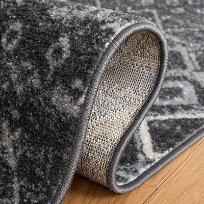 SAFAVIEH Amsterdam Collection Runner Rug - 2'3" x 6', Dark Grey & Light Grey, Moroccan Boho Design, Non-Shedding & Easy Care, Ideal for High Traffic Areas in Living Room, Bedroom (AMS108J)