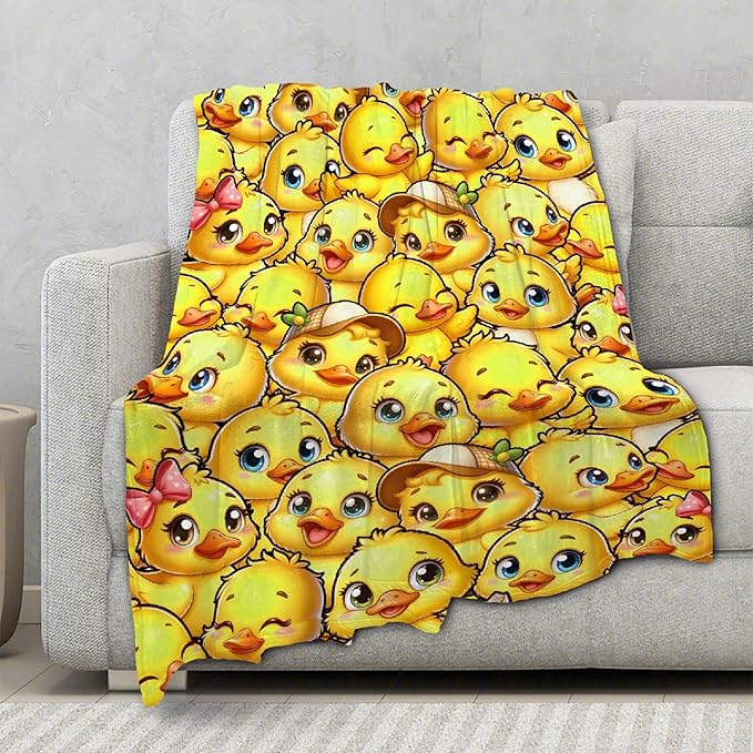 Little Yellow Ducks Adult duck Blanket Kids Funny Blanket Suitable for Bedroom Living Room bed sofa Crib Couch Chair outdoor All Season Items That Yellow Duck Lovers Will Love 40"x30"for Pets