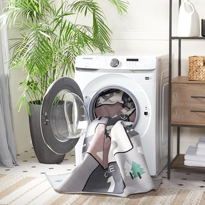 SAFAVIEH Kids Playhouse Collection Runner Rug - 2'2" x 6', Grey & Pink, Hopscotch, Non-Shedding & Easy Care, Machine Washable Ideal for High Traffic Areas in Playroom, Nursery, Bedroom (KPH226A)