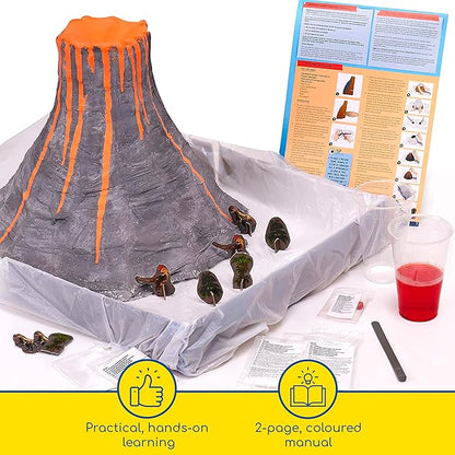 Thames & Kosmos Massive Erupting Volcano STEM Kit | DIY Giant Volcano Model, 1-Foot Tall | Includes Materials for Multiple Eruptions | Explore Volcanoes, Geology, Earth Science | Science Fair Project