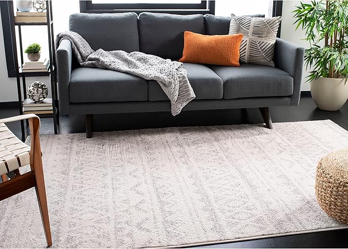SAFAVIEH Adirondack Collection Accent Rug - 4' x 6', Ivory & Navy, Moroccan Boho Distressed Design, Non-Shedding & Easy Care, Ideal for High Traffic Areas in Entryway, Living Room, Bedroom (ADR119M)