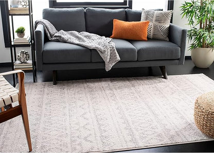 SAFAVIEH Adirondack Collection Accent Rug - 4' x 6', Ivory & Navy, Moroccan Boho Distressed Design, Non-Shedding & Easy Care, Ideal for High Traffic Areas in Entryway, Living Room, Bedroom (ADR119M)