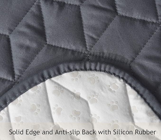 Ameritex Couch Sofa Slipcover 100% Waterproof Nonslip Quilted Furniture Protector Slipcover for Dogs, Children, Pets Sofa Slipcover Machine Washable (Light Grey, 78'')