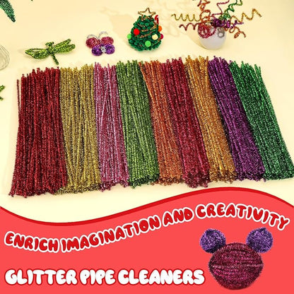 Pipe Cleaners, 100PCS Red Pipe Cleaners Craft Supplies, Pipe Cleaners Bulk Fuzzy Sticks for DIY Art and Craft Projects Home Decoration