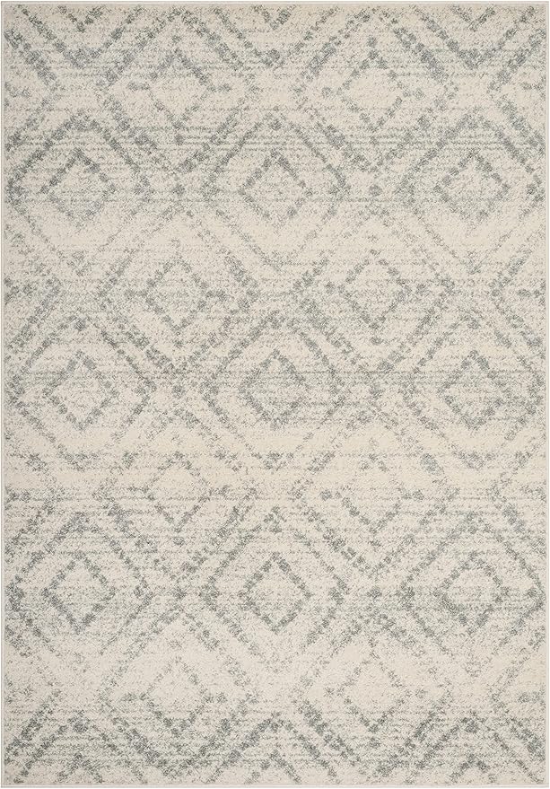 SAFAVIEH Adirondack Collection Accent Rug - 4' x 6', Ivory & Light Blue, Modern Distressed Design, Non-Shedding & Easy Care, Ideal for High Traffic Areas in Entryway, Living Room, Bedroom (ADR131T)