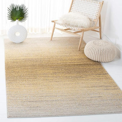 SAFAVIEH Adirondack Collection Area Rug - 6' x 9', Gold & Ivory, Modern Ombre Design, Non-Shedding & Easy Care, Ideal for High Traffic Areas in Living Room, Bedroom (ADR142D)