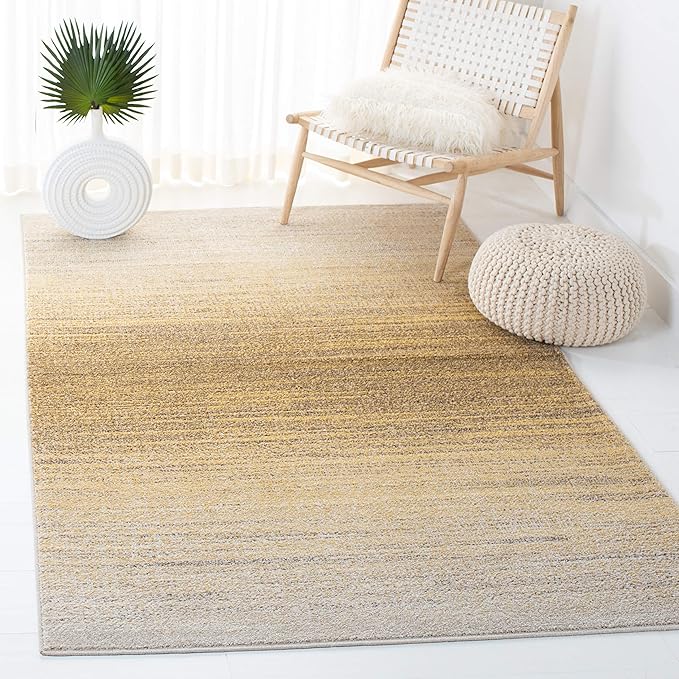 SAFAVIEH Adirondack Collection Accent Rug - 4' x 6', Gold & Ivory, Modern Ombre Design, Non-Shedding & Easy Care, Ideal for High Traffic Areas in Entryway, Living Room, Bedroom (ADR142D)