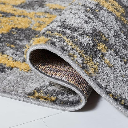 SAFAVIEH Adirondack Collection Runner Rug - 2'6" x 12', Grey & Yellow, Modern Abstract Design, Non-Shedding & Easy Care, Ideal for High Traffic Areas in Living Room, Bedroom (ADR134H)